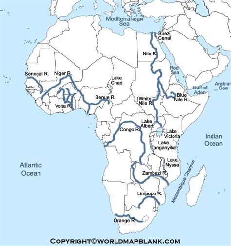 Map Of Africa With Rivers